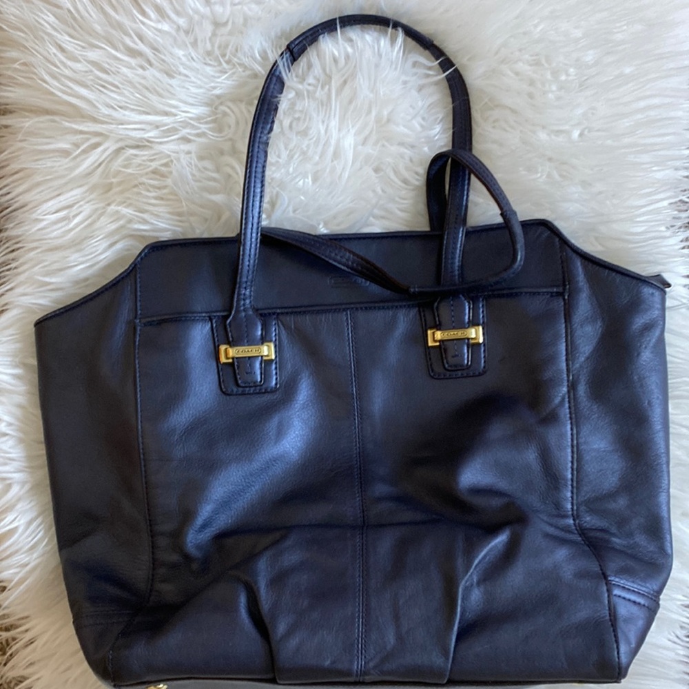 Metallic blue Coach should bag